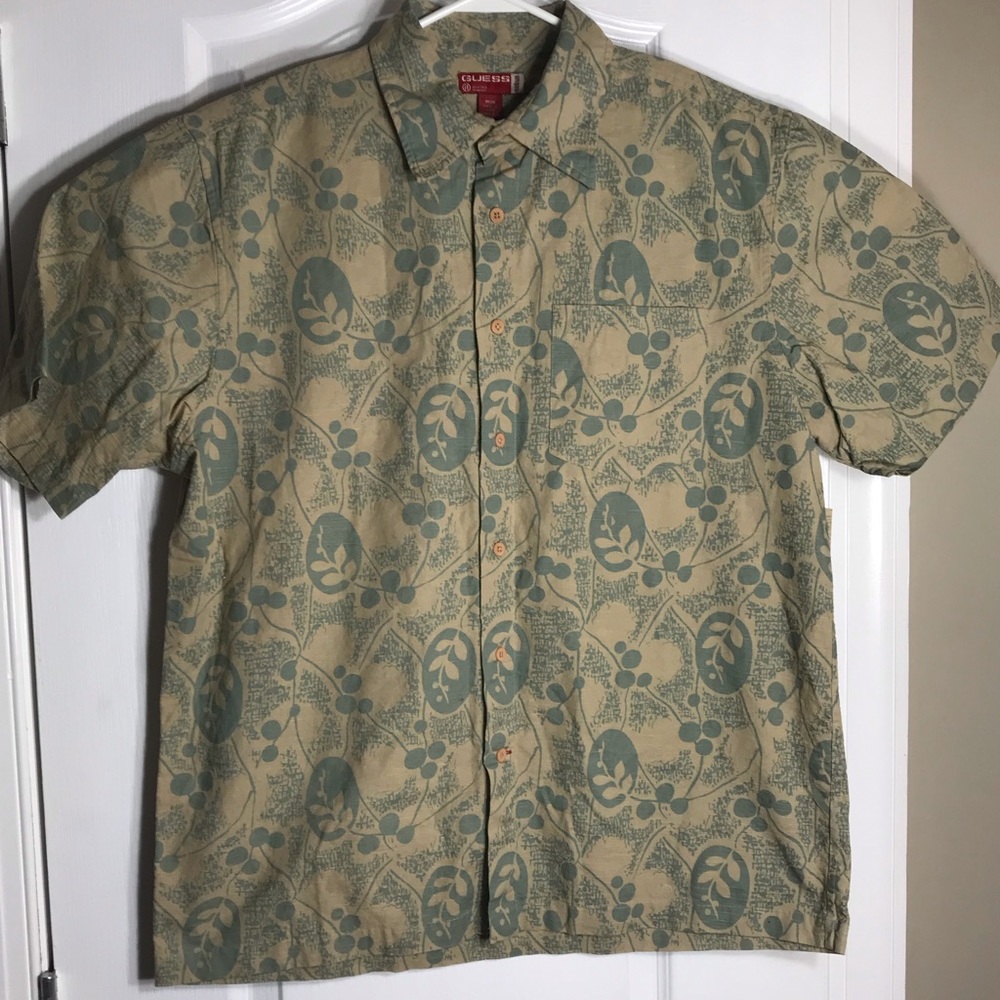 Guess Jeans Cotton Hawaiian Button Shirt Medium
